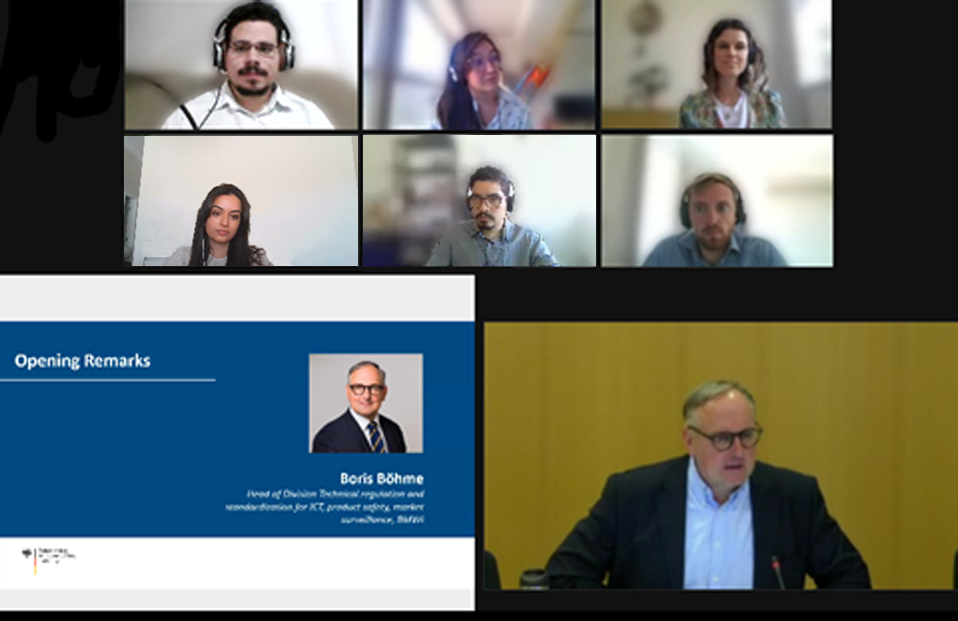 Screenshot of Boris Böhme representing the BMWi and other participants at the virtual Preparatory Meeting. The topics mentioned form the basis for the 4th Annual Meeting.