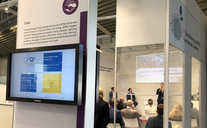 GPQI exhibition stand at IAA Mobility 2021 in Munich.